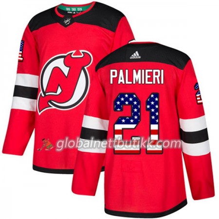 New Jersey Devils Hockeydrakt Kyle Palmieri 21 2017-2018 USA Flag Fashion Svart Adidas Authentic - Herre